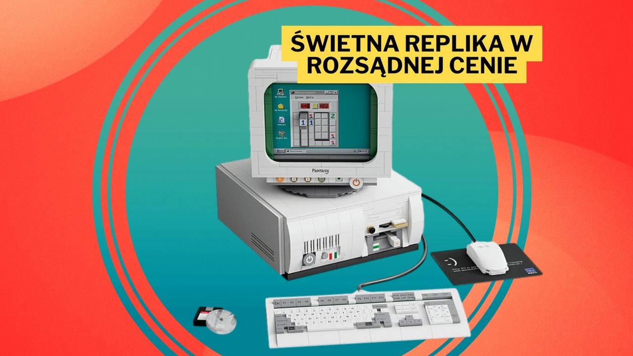 Ma slot na dyskietki oraz napęd na płytki CD. Klockowa replika IBM PC330 od Pantasy to dopieszczony urokliwy zestaw, który zabierze nas do lat 90, źródło grafiki: Pantasy.