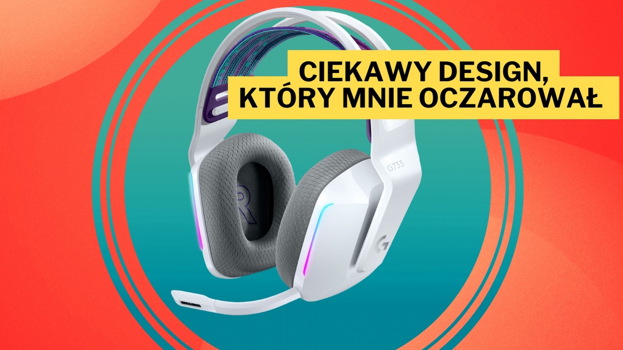 Eleganckie słuchawki, które cieszą moje oczy przepięknym oświetleniem. Logitech G733 Lightspeed to lekkość i bezprzewodowość ze świetnym dźwiękiem przestrzennym, źródło grafiki: Logitech.