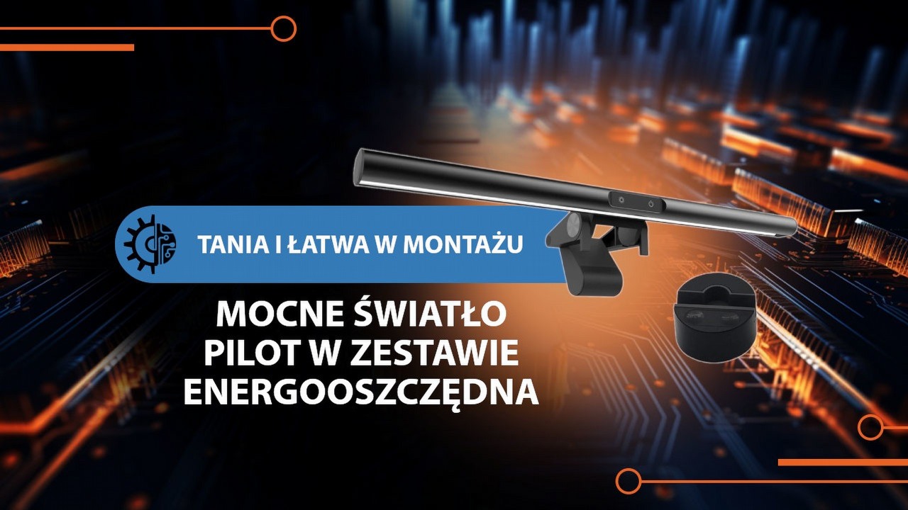 Nie zajmuje miejsca, a daje światło. Lampka montowana na monitorze to świetne rozwiązanie dla pracujących i grających na PC, a ta ma jeszcze pilota.