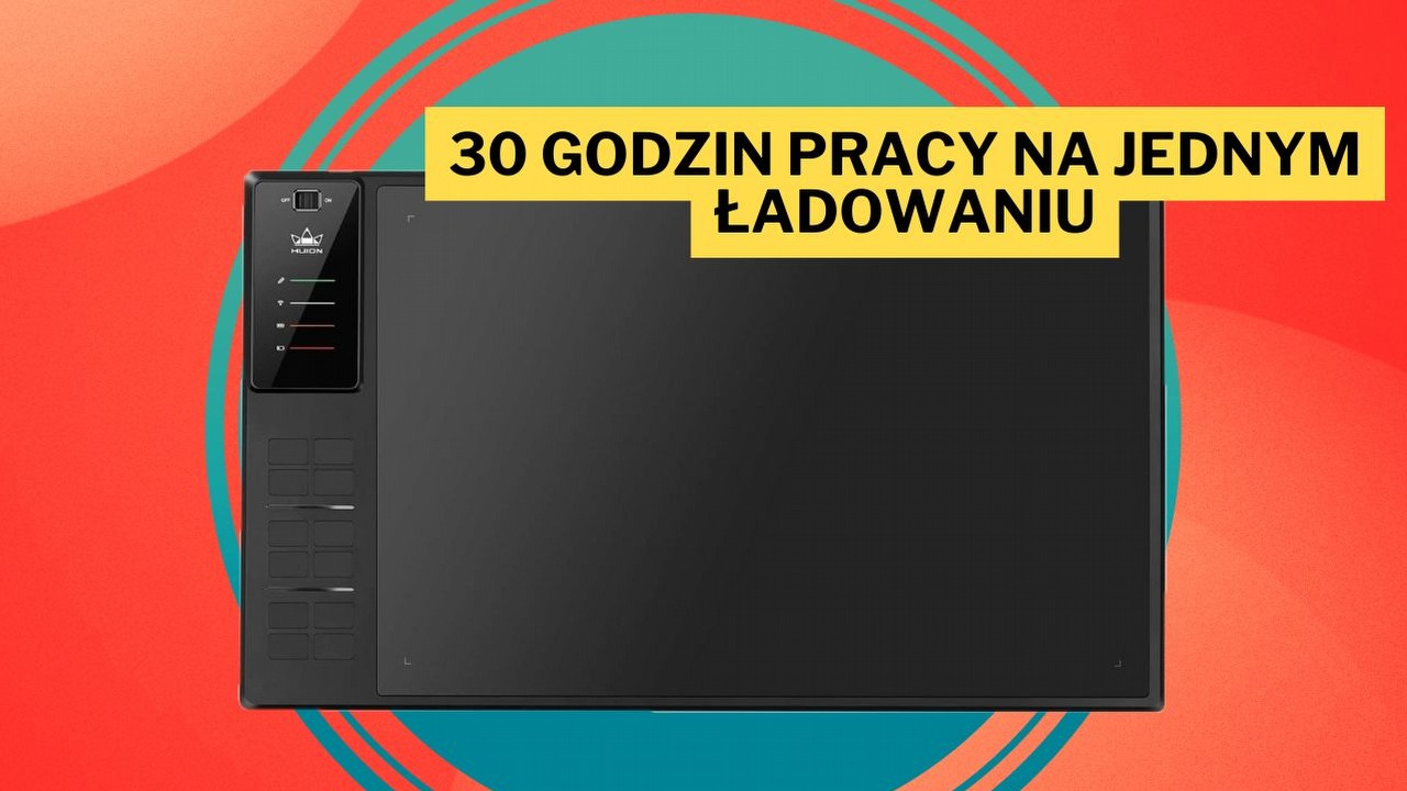 Pasywne piórko oraz łączność bezprzewodowa. HUION WH1409 V2 TILT to świetny tablet graficzny jak na swoją cenę, który muszę mieć, źródło grafiki: HUION.