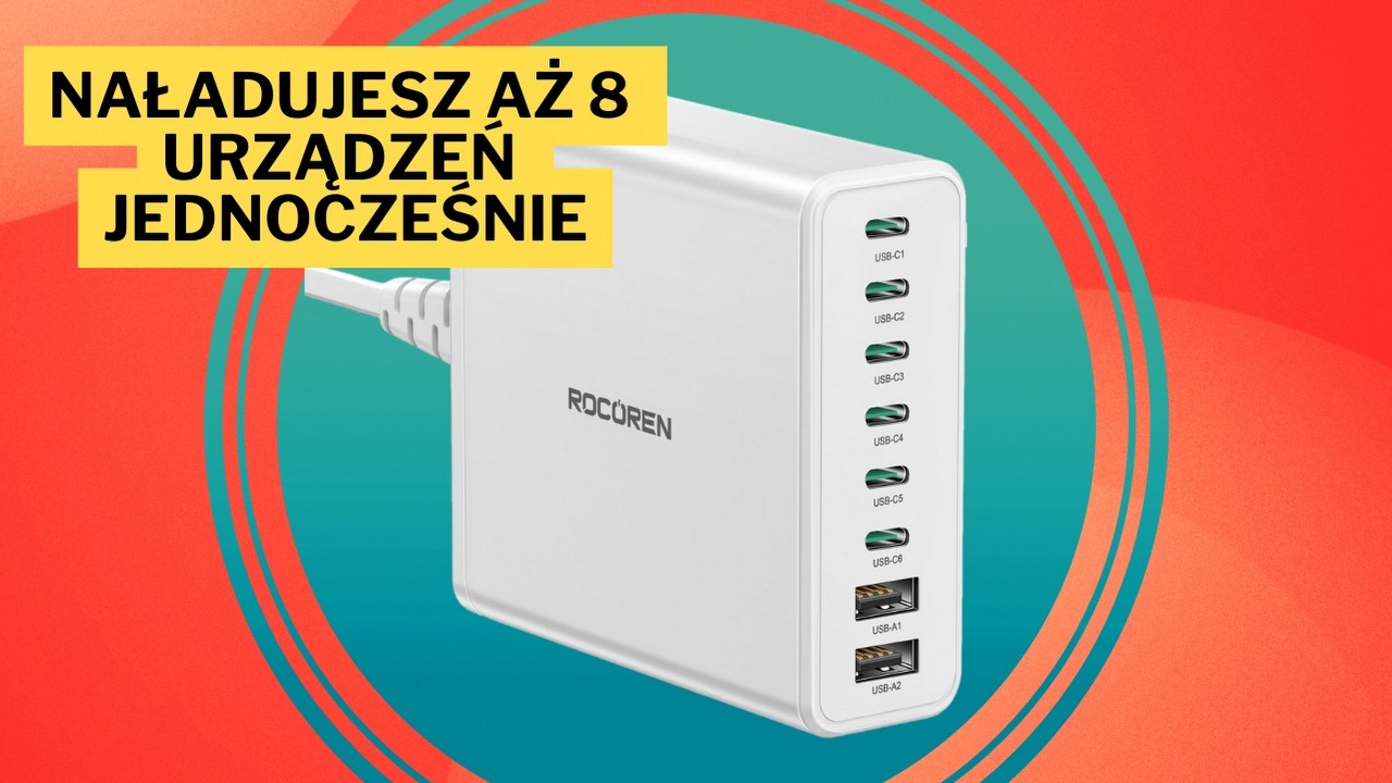 Nie widzę obecnie powodów do kupowania klasycznych ładowarek. Zwłaszcza że Rocoren oferuje aż 8 wejść, zajmując jedno miejsce w kontakcie, źródło grafiki: Amazon.