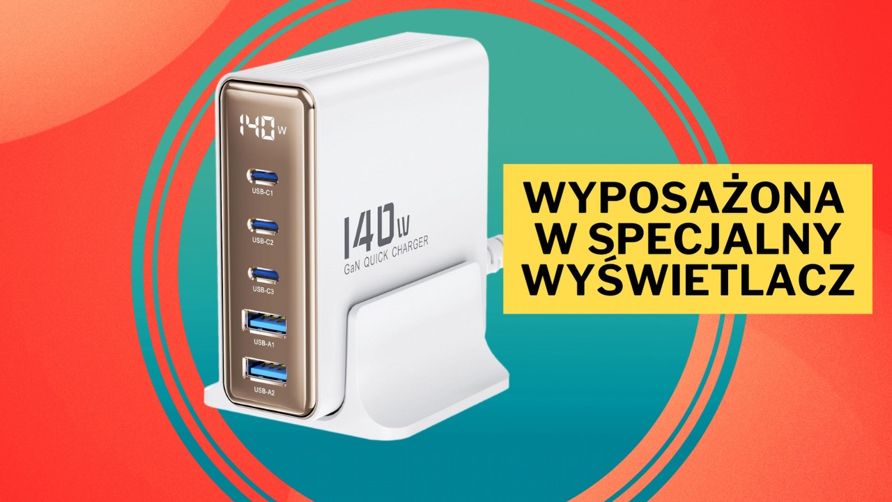 Szybkie ładowanie 140 W nawet pięciu urządzeń. Ładowarka marki toocki może być Wasza w niższej cenie na Amazonie, źródło grafiki: toocki.