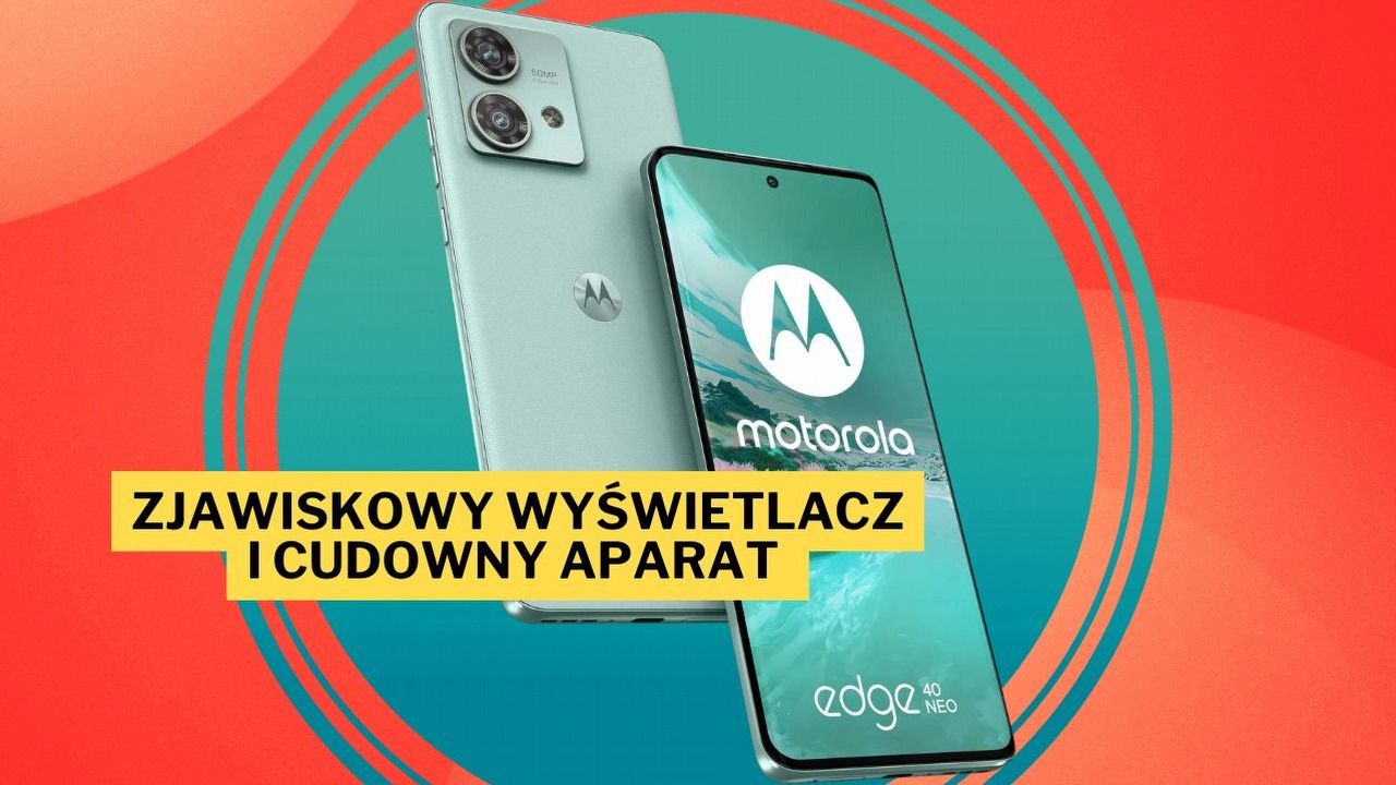 Ten smartfon nie boi się wody. Motorola Edge 40 Neo z wyśmienitym wyświetlaczem P-OLED w promocji w Media Expert, źródło grafiki: Motorola.