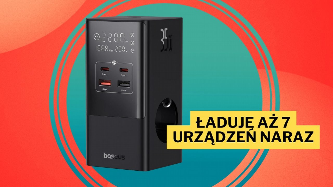 Ładuje do 7 urządzeń i zapewnia im bezpieczeństwo. Listwa zasilająca marki Baseus o połowę taniej dla użytkowników Amazon Prime, źródło grafiki: Baseus.