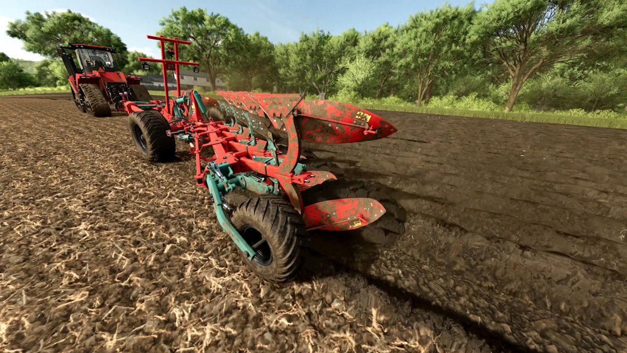 Jedna z najbardziej wyczekiwanych nowości w Farming Sumulator 25 zaprezentowana w pełnej krasie. Deformacja terenu robi spore wrażenie, źródło grafiki: Giants Software.