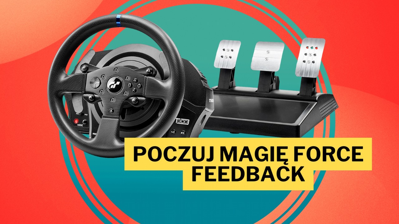 Thrustmaster T300 RS GT to świetna kierownica dla wszystkich fanów gier wyścigowych. Teraz dostępna jest w dobrej cenie, źródło grafiki: Thrustmaster.