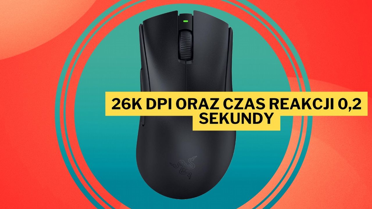 100 godzin pracy na baterii oraz precyzyjny sensor optyczny. Myszka Razer DeathAdder V3 HyperSpeed to dobry wybór do e-sportowych przygód - teraz w promocyjnej cenie, źródło grafiki: Razer.