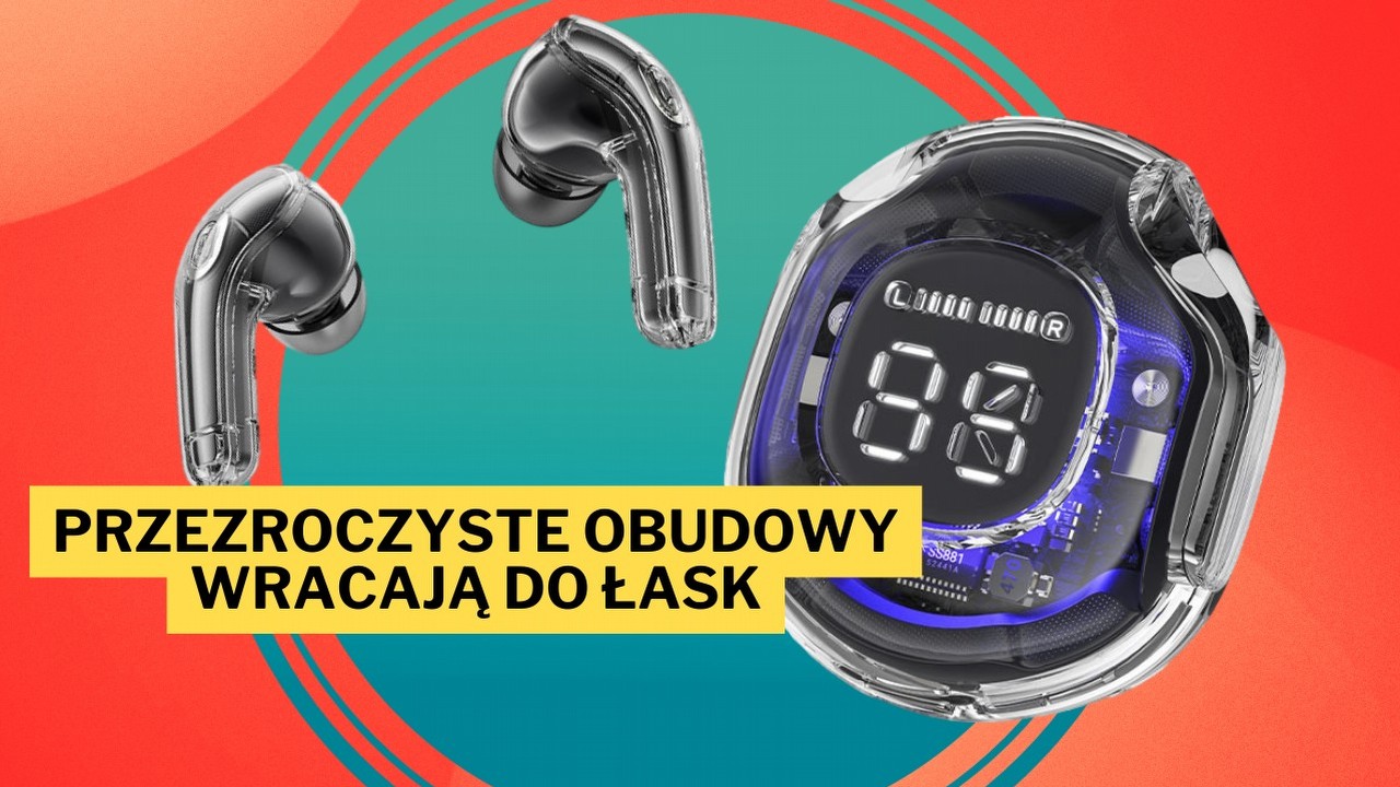 To najtańszy wehikuł czasu na świecie. Transparentna obudowa żywcem wyjęta z początku XXI wieku sprawia, że te słuchawki mogą być hitem nadchodzącego Black Friday, źródło grafiki: Acefast; materiały promocyjne.