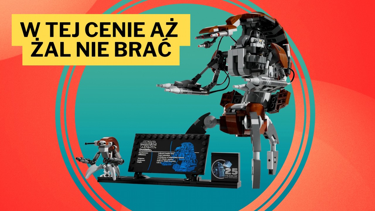 Zestaw LEGO Droideka jest tak tani, że nie trzeba czekać na wyprzedaż Black Friday, aby go kupić, źródło grafiki: LEGO.