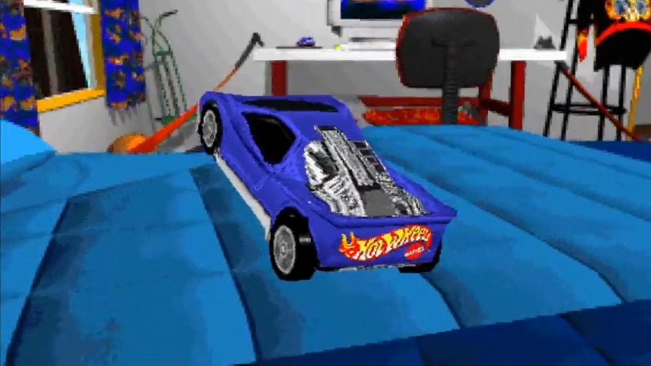 Ta gra wyścigowa z 1998 roku wygląda zaskakująco dobrze, a powodem tego jest prosta sztuczka, źródło grafiki: Hot Wheels Stunt Track Driver; Semi Logic Entertainments; Mattel Media; 1998.