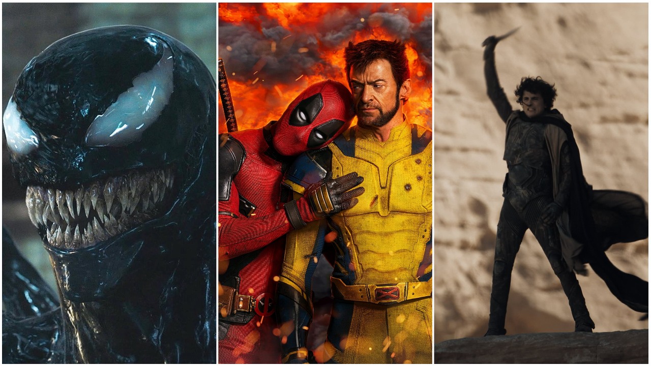 W 2024 roku w box office rządziły sequele. Wszystkie z top 10 najbardziej kasowych filmów to kontynuacje, takiej sytuacji jeszcze w kinie nie było, źródło grafiki: Deadpool 3, Shawn Levy, Marvel, 2024 / Diuna 2, Denis Villeneuve, Warner Bros., 2024.