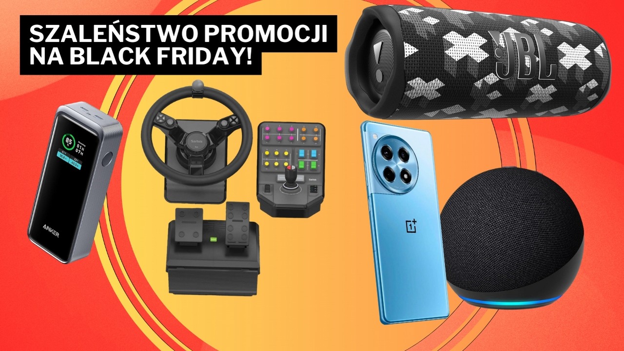 Dzisiaj Black Friday - najważniejsze święto zakupów w roku. Wybraliśmy najlepsze oferty, źródło grafiki: Anker, OnePlus, Amazon, JBL, Saitek.