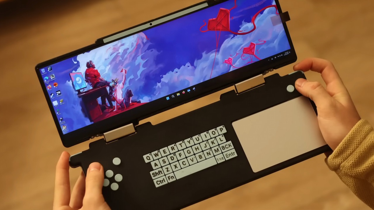 Kolejny pokaz kreatywności. Internauta stworzył własną konsolę przenośną, która wygląda jak większy Nintendo DS, źródło grafiki: Marcin Plaza | YouTube.