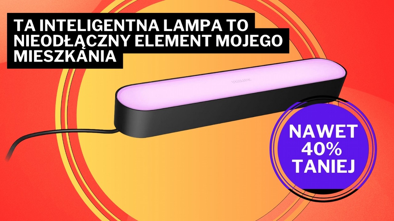 Amazon chyba nie wie, że już po Black Friday. Inteligentna lampa Philips działa na mój rozkaz i doskonale wypełnia przestrzeń obok monitora lub TV, źródło grafiki: Philips.