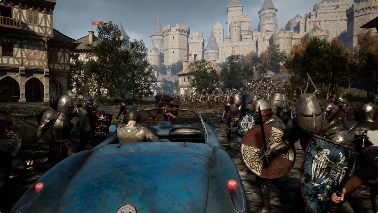 Kabrioletem przeciwko średniowiecznym armiom. Magnetyzujące Kingmakers zaliczyło opóźnienie, źródło grafiki: Redemption Road Games.