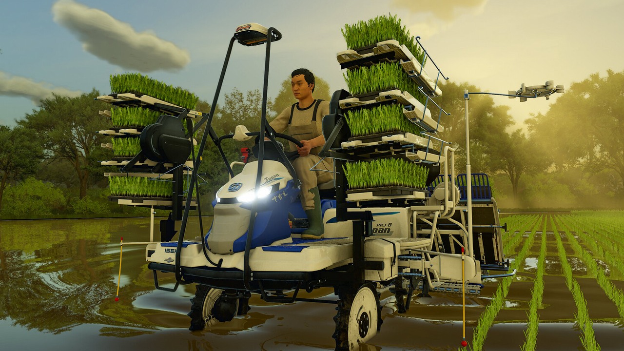 Pracownicy w FS 25 stali się nieco sprytniejsi, a gracze dostali dwie nowe siatki rolnicze. Aktualizacja 1.4 poprawiła też wydajność gry, choć głównie na PC, źródło grafiki: Giants Software.