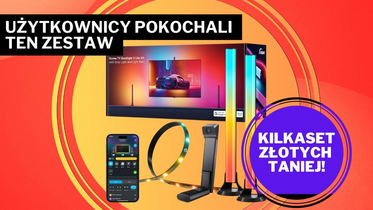 „Te światła przenoszą oglądanie filmu na zupełnie nowy poziom”. Zestaw od Govee wzbogaci Wasz telewizor o niesamowite efekty świetlne, źródło grafiki: Govee.
