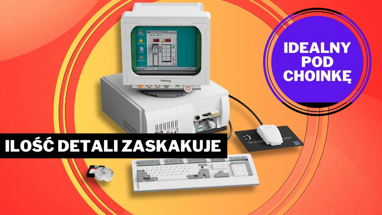 Dobrze, że to nie LEGO, bo przynajmniej jest znacznie tańsze. Zestaw Retro PC to idealny prezent dla tych, którzy pamiętają grę Saper i dyskietki, źródło grafiki: Pantasy.