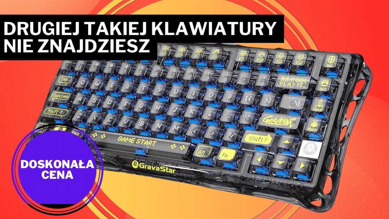Tę klawiaturę stworzyli chyba kosmici. Tak zakręconego sprzętu nie widziałem od dawna, źródło grafiki: GravaStar; materiały promocyjne.