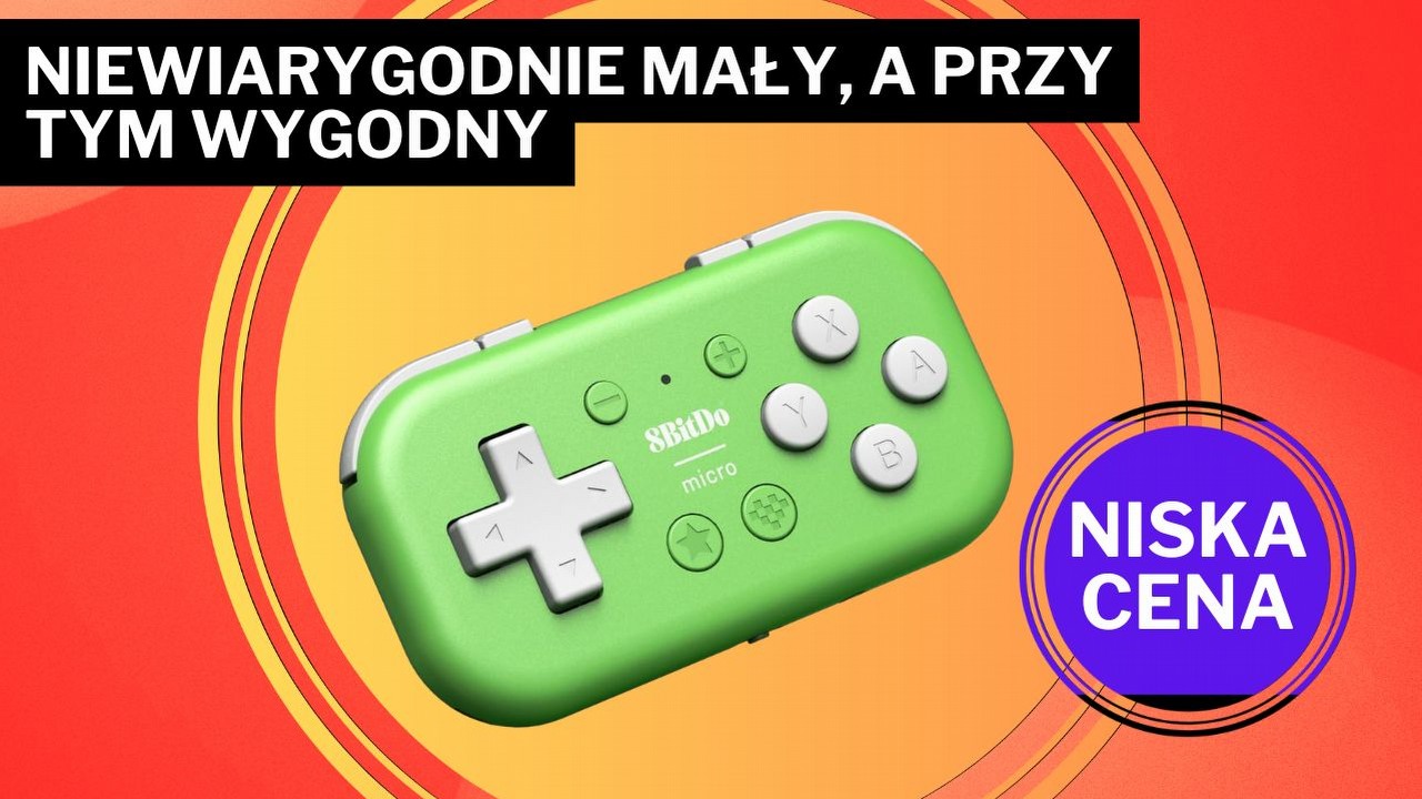 To prawdopodobnie najsłodszy kontroler na świecie. Ten maluszek zmieści się w kieszeni i pasuje do Nintendo Switcha, źródło grafiki: 8BitDO.
