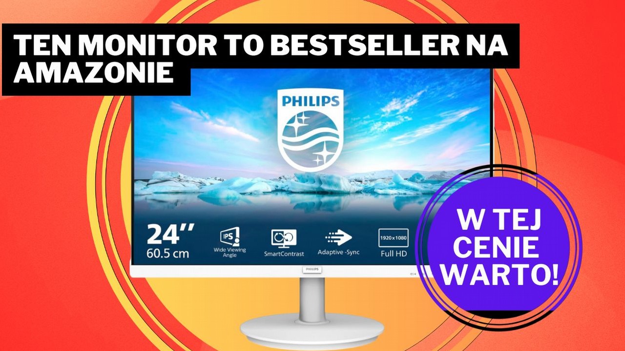 „Ten monitor odmienił moją codzienność”. Ekran Philipsa kosztuje niespełna 400 zł, a kupujący chwalą jego świetny stosunek jakości do ceny, źródło grafiki: PHILIPS.
