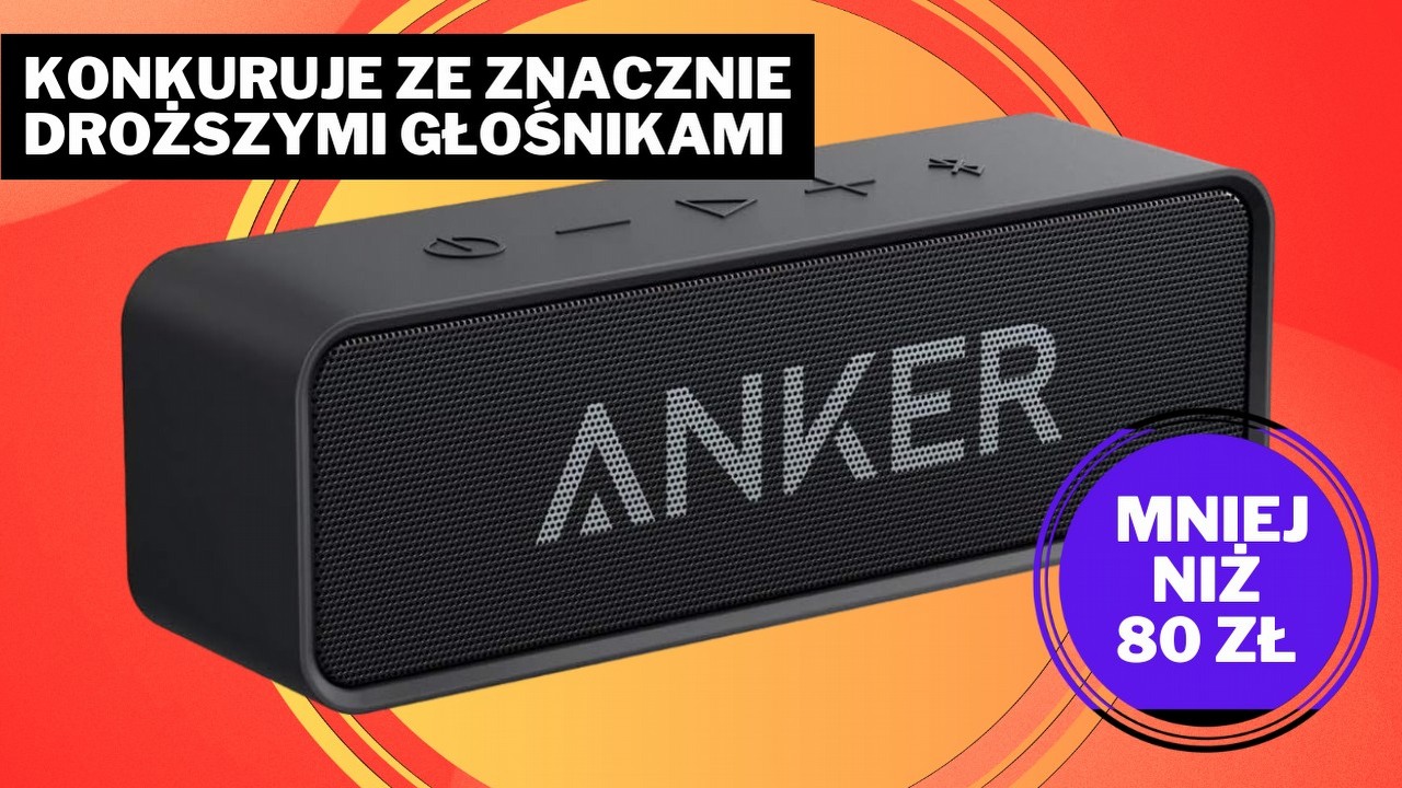 Kładzie Sony i JBL-a na łopatki swoją ceną. Głośnik Ankera od lat cieszy dźwiękiem i świetną baterią, źródło grafiki: Anker; materiały promocyjne.