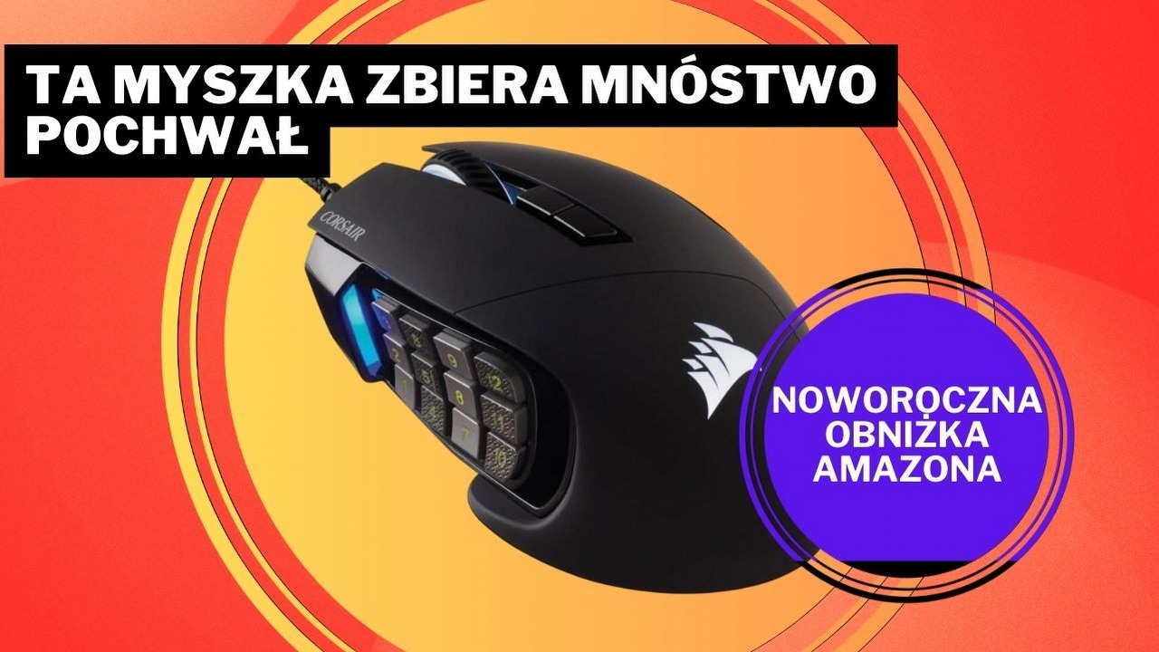 „Najlepsza mysz do gier, jaką wypróbowałem”. CORSAIR Scimitar to świetna myszka gamingowa, która zdobyła uznanie graczy, źródło grafiki: CORSAIR.