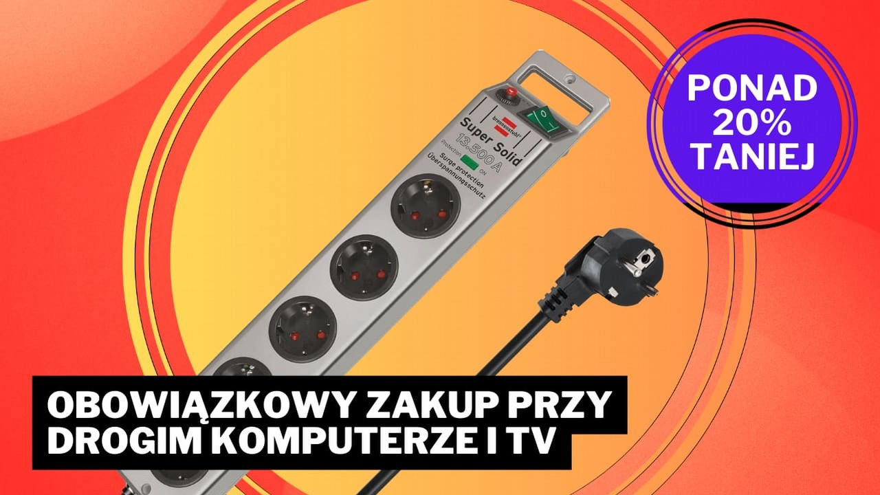 Kosztuje niespełna 70 zł i jest ratunkiem dla Twojego PC lub telewizora w krytycznej sytuacji. Ta listwa ochronna to wręcz obowiązkowy zakup.