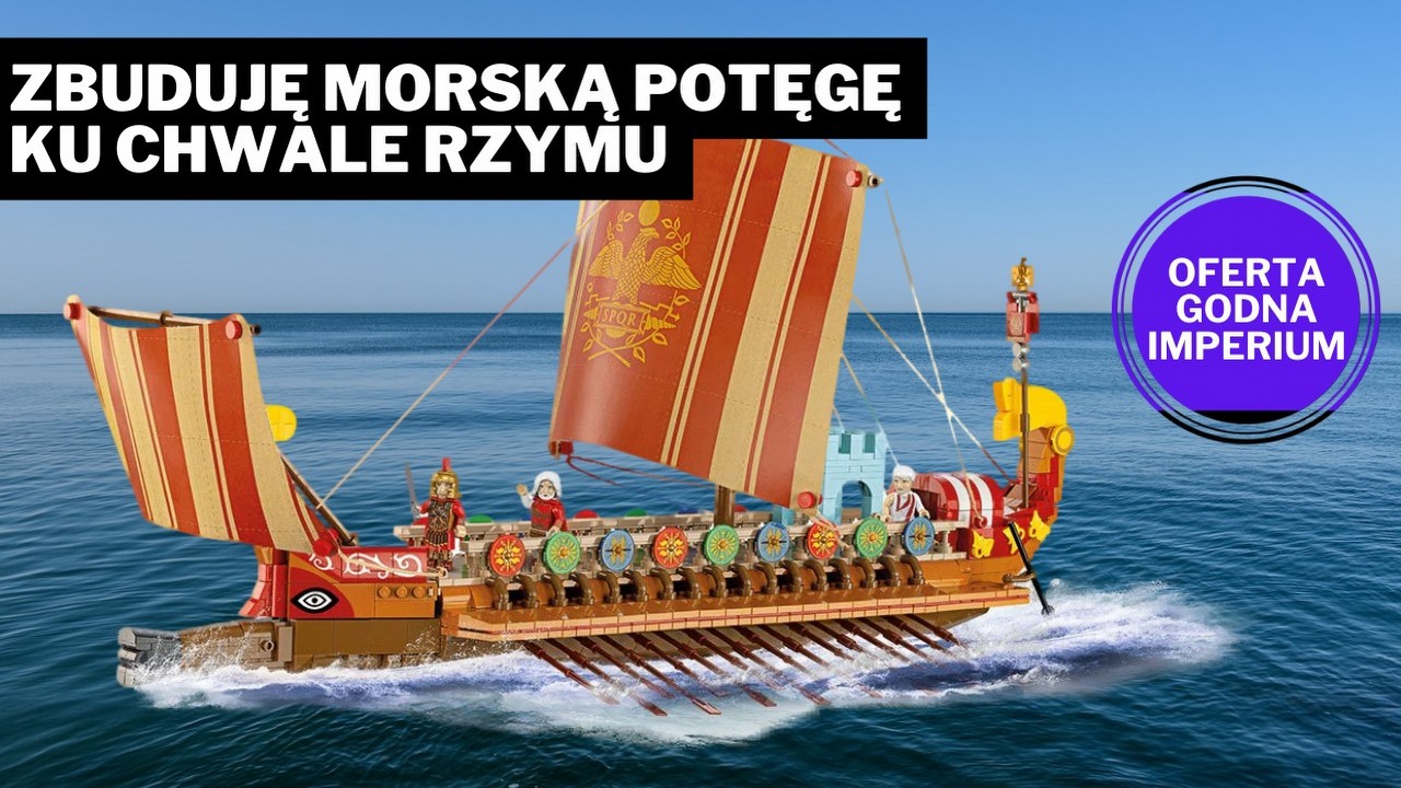 Przybyłem, zobaczyłem, do koszyka wrzuciłem. Rzymską galerą z klocków COBI ruszyłbym na podbój Morza Śródziemnego, źródło grafiki: COBI; materiały promocyjne / Pixabay.