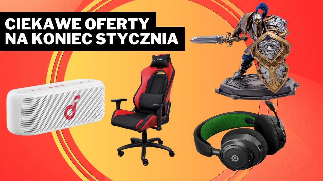 Wywołująca nostalgię figurka z WoW-a, klawiatura dla fanów retro i gigantyczny telewizor 4K - przedstawiamy kolejne ciekawe okazje, źródło grafiki: SteelSeries, Anker, Trust, McFarlane Toys.
