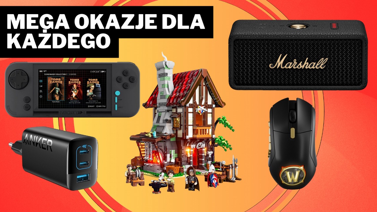 Najlepsze okazje na 2. weekend lutego 2025. Nie przegap klockowej kuźni rodem z KCD i kieszonkowej konsoli z trylogią Tomb Raider, źródło grafiki: Anker, Marshall, SteelSeries, Funwhole, Blaze Entertainment.