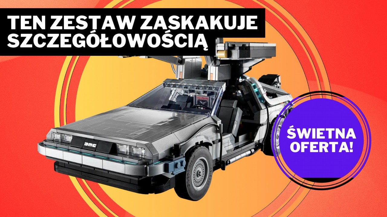 Wsiadaj, nie ma czasu na wyjaśnienia! Ten zestaw LEGO jest gorący jak kondensator strumienia przy prędkości 88 mil na godzinę, źródło grafiki: LEGO.