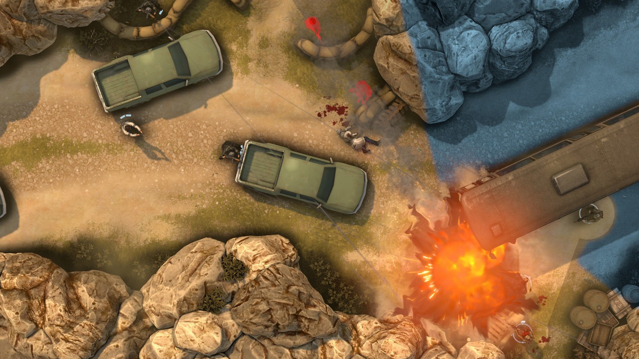 Znakomita taktyczna strategia z 95% pozytywnych recenzji na Steam otrzymała język polski na premierę. Popularność Door Kickers 2 wystrzeliła w górę, źródło grafiki: KillHouse Games.