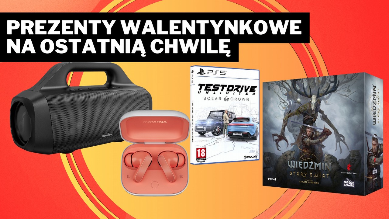 Spraw sobie walentynkowy prezent, korzystając z poniższych promocji! Do wyboru masz planszowego Wiedźmina, aparat Instax, okulary VR i wiele więcej, źródło grafiki: Anker, Motorola, Nacon, Rebel.