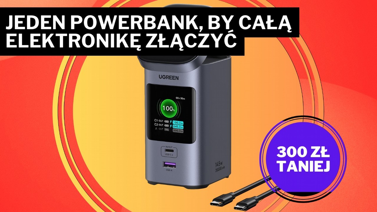 Pragnę tego powerbanka. Ilość funkcji i 300 zł rabatu zrobiły na mnie wrażenie, źródło grafiki: UGreen; materiały promocyjne.