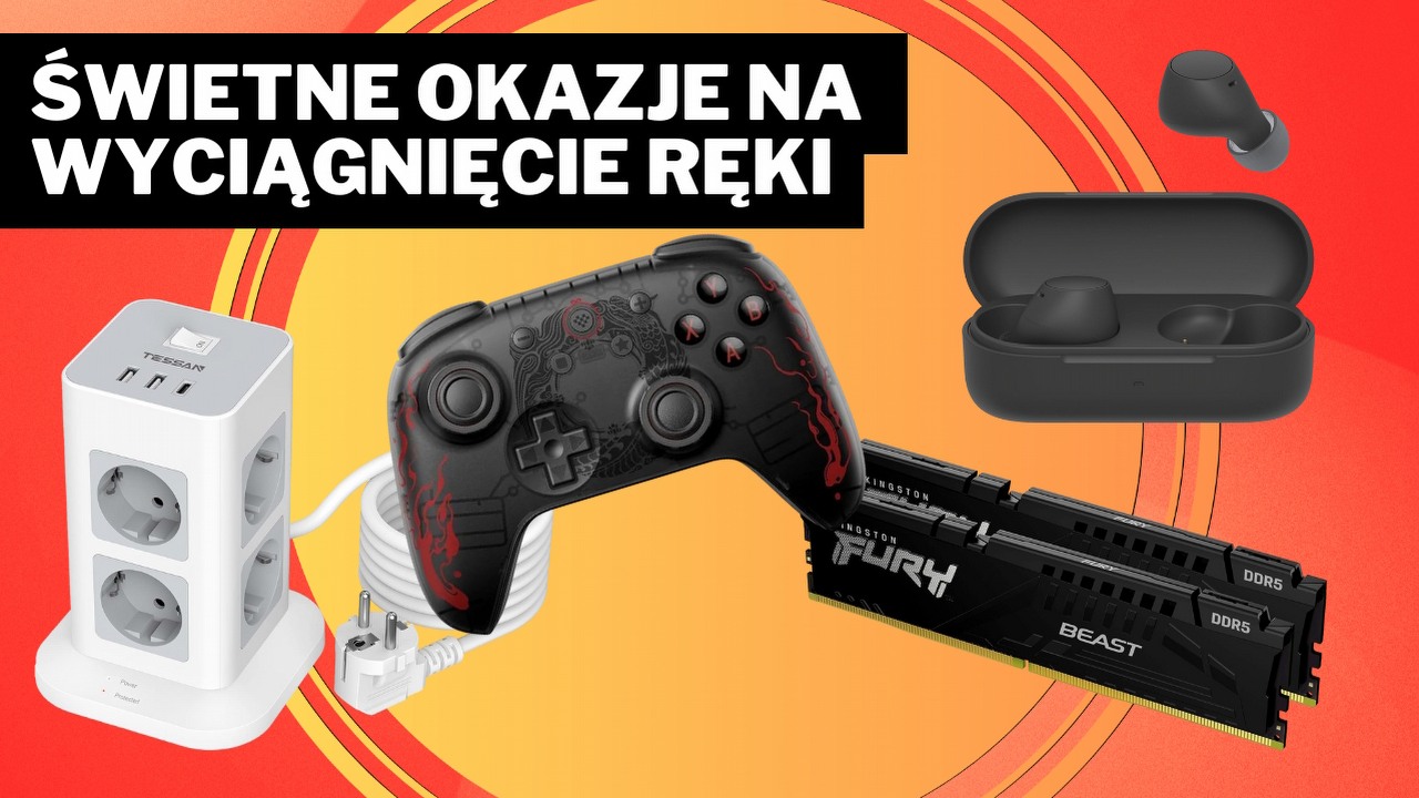 Najlepsze okazje na Amazonie - wśród nich „arcydzieło” Sony w kategorii słuchawek oraz kontroler inspirowany hitową grą 2024, źródło grafiki: Tessan, 8Bitdo, Kingston, Sony.