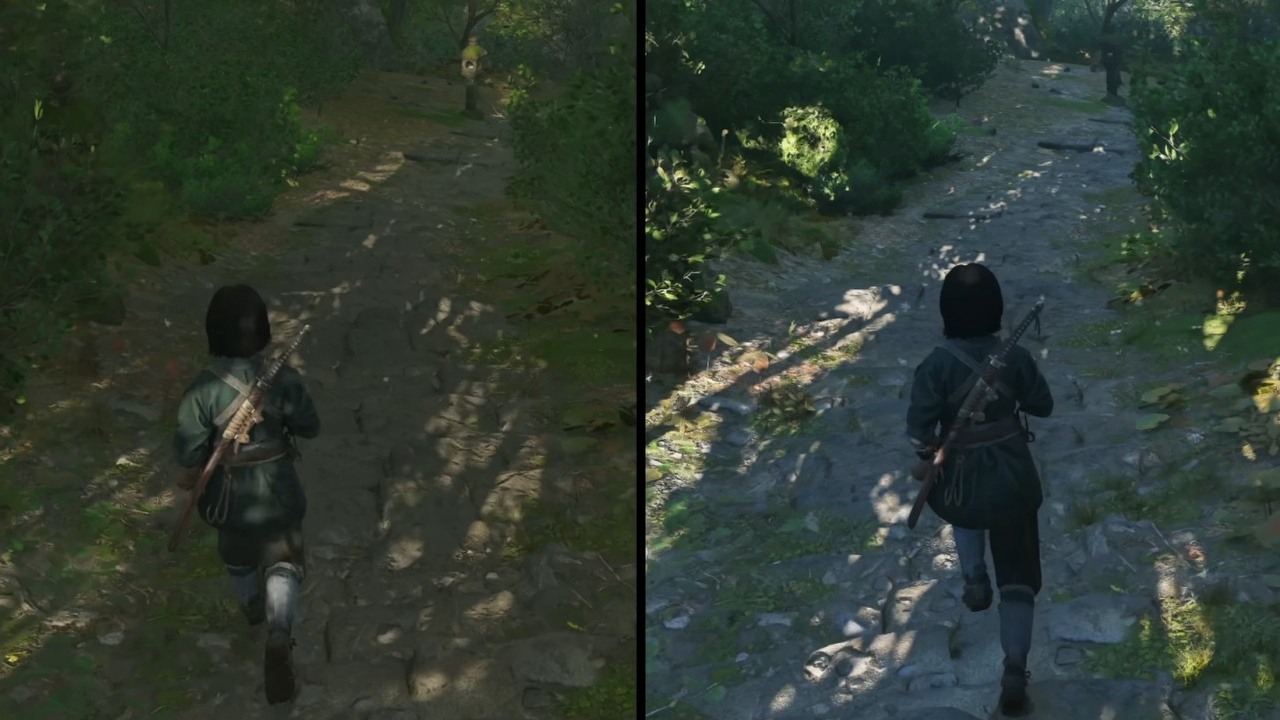 Według eksperta Assassin's Creed Shadows na PS5 Pro to „przeskok generacyjny” względem PS5, źródło grafiki: YouTube: Digital Foundry; 2025.