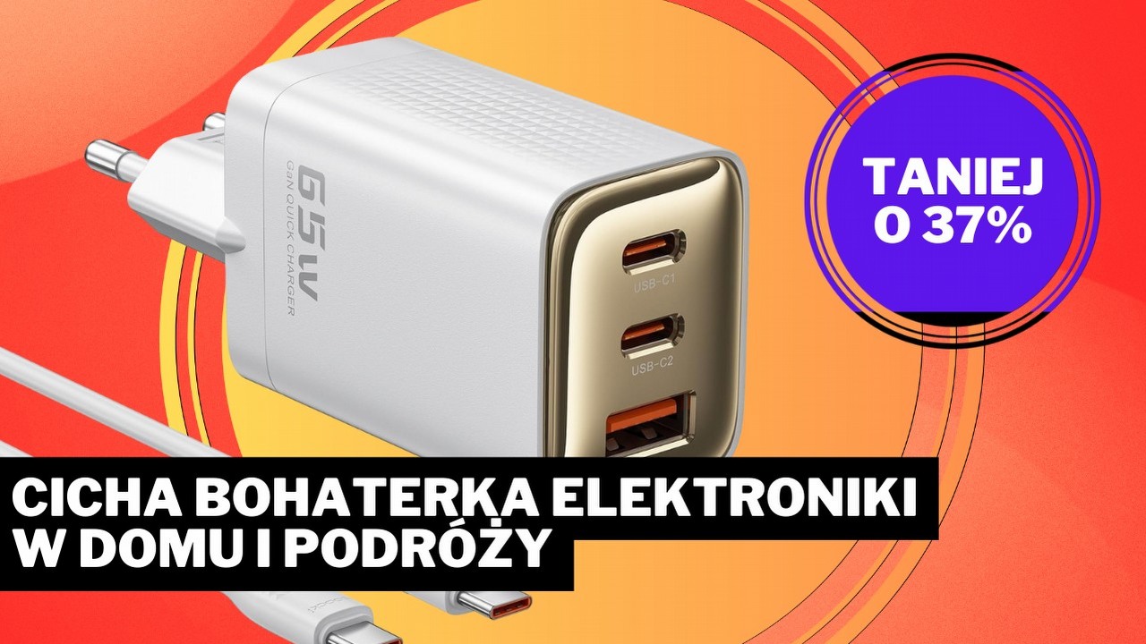Wykręca dobre wyniki ładowania, zaopiekuje się kilkoma sprzętami naraz. Ta 65-watowa ładowarka to bohaterka codziennego dnia, źródło grafiki: Toocki; materiały promocyjne.