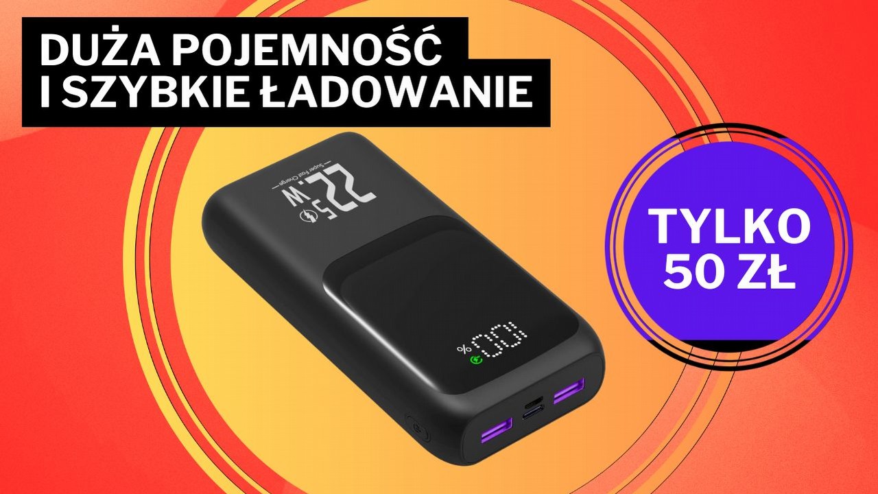 Ten powerbank kosi konkurencję! Trudno o lepszą alternatywę dla Ankera i Baeusa - mamy tu ogromną pojemność za 50 zł, źródło grafiki: Amazon; grafika pormocyjna.