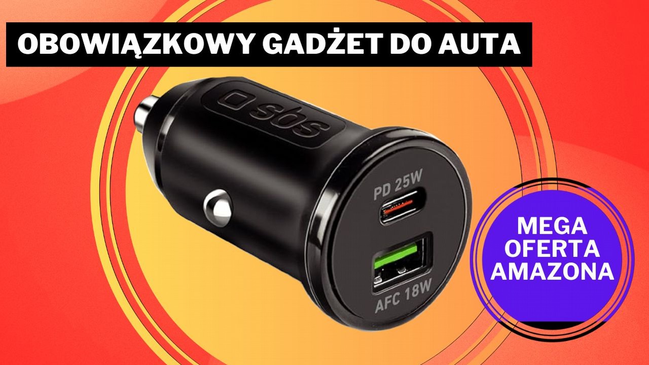 Co za obniżka na Amazonie! Dzięki temu sprzętowi za nieco ponad 40 zł możesz jeździć autem z zawsze naładowanym smartfonem, źródło grafiki: SBS.