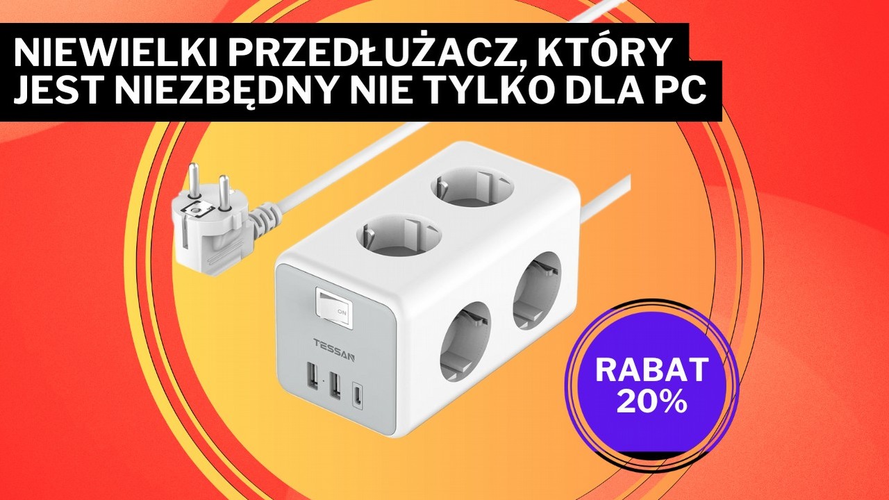 Ma aż 9 wejść i kosztuje mniej niż 100 zł. Trudno o lepszy przedłużacz do komputera i konsoli, źródło grafiki: Tessan; materiały promocyjne.