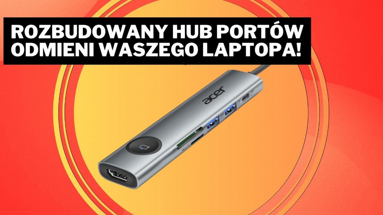 Do 6 kwietnia kupisz go z dodatkowym rabatem! Ten niepozorny produkt Acera pozwala podłączyć do komputera masę nowych akcesoriów, źródło grafiki: Acer.