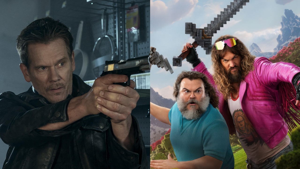 W ten weekend obejrzysz obfitujący w akcję serialowy thriller z Kevinem Baconem, który już jest numerem 1 w Polsce. Graczy zainteresują dwie gorące nowości, źródło grafiki: Łowca nagród, Grainger David, Prime Video, 2025 / Minecraft, Jared Hess, Legendary Pictures, 2025.