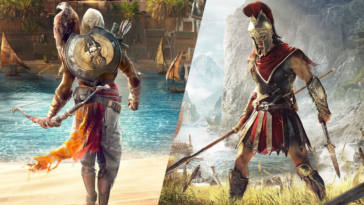 Assassin's Creed Origins i Odyssey osiągnęły imponujący kamień milowy. Obie gry na razie zostawiają Shadows daleko w tyle, źródło grafiki: Ubisoft.