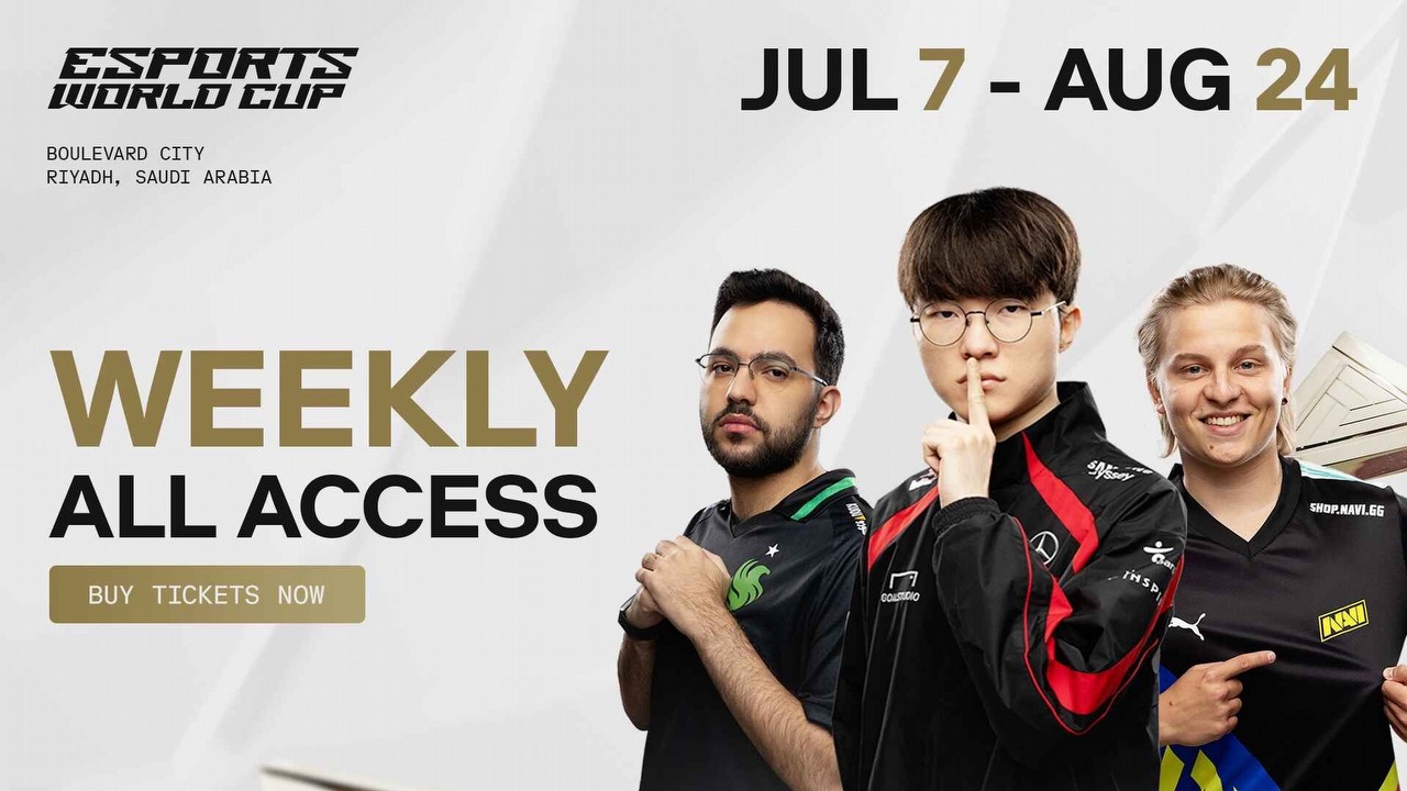 Tygodniowe karnety All Access Pass na Esports World Cup 2025 są już dostępne w sprzedaży!, źródło grafiki: EWC.