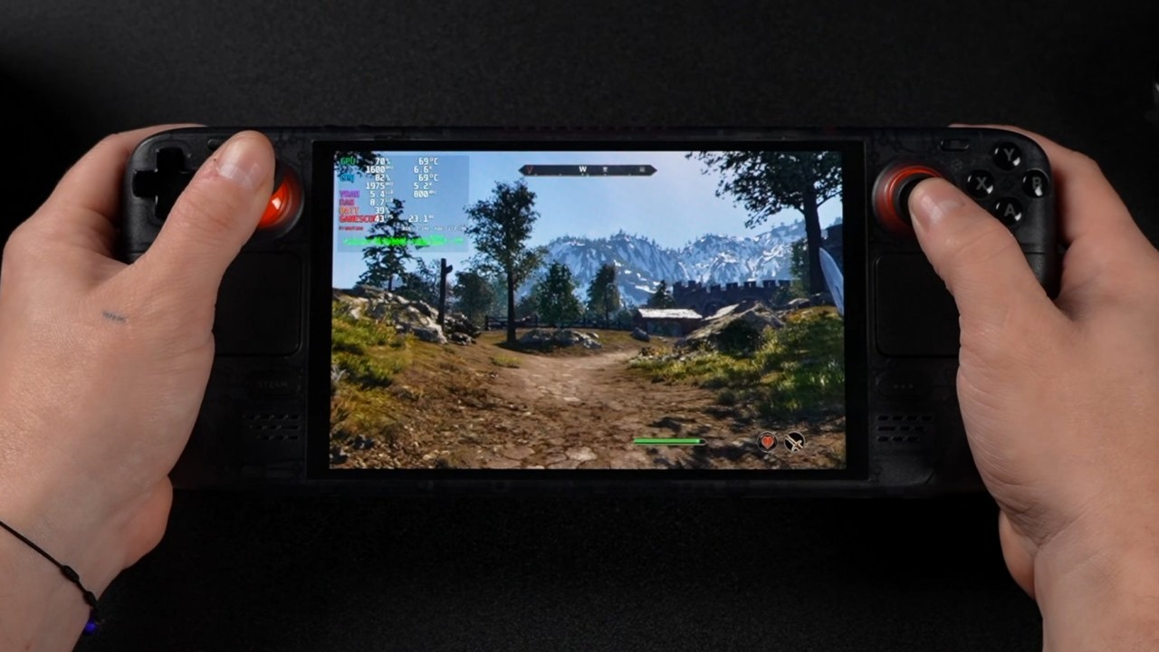 Oblivion Remastered sprawdzony na Steam Decku. Stałe 30 klatek poza zasięgiem gry, źródło grafiki: YouTube: Eta Prime; 2025.