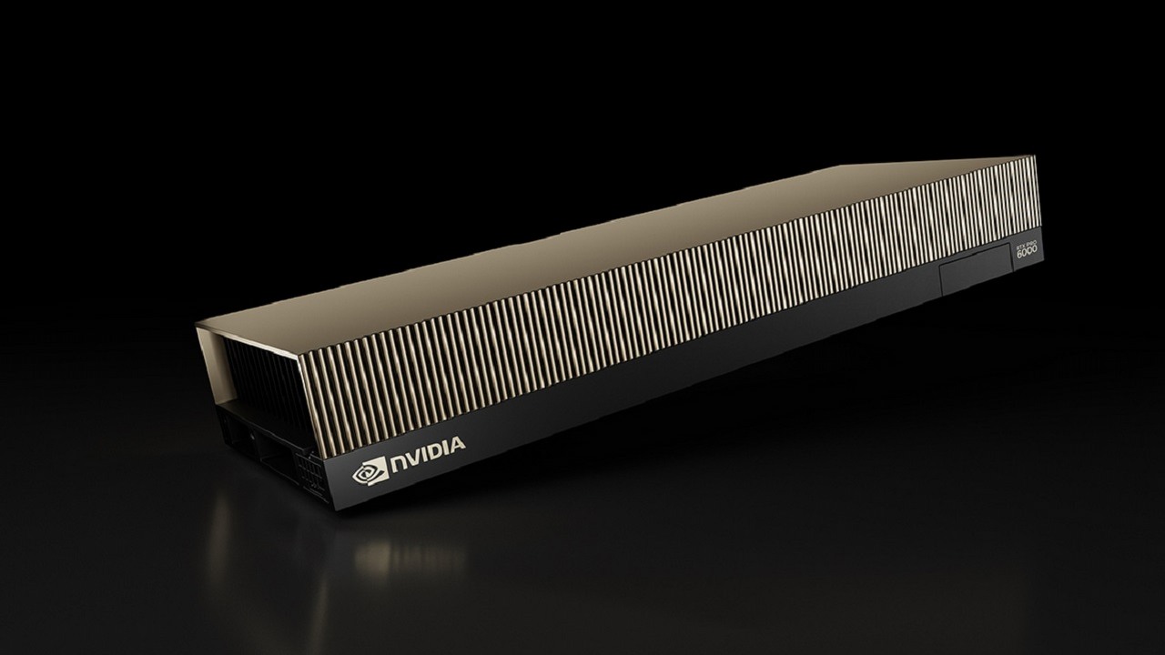 RTX 5090 to przy nim zabawka - kosztuje ponad 40 tysięcy złotych i ma 96 GB VRAM-u, źródło grafiki: Nvidia..
