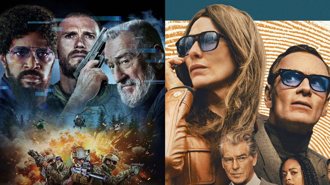 W ten weekend obejrzysz aż dwa nowe thrillery. Trzymający w napięciu akcyjniak z Robertem de Niro jest na Prime Video, Szpiedzy z Michaelem Fassbenderem trafili do kin, źródło grafiki: Ołowiany żołnierzyk, Brad Furman, Amazon, 2025 / Szpiedzy, Steven Soderbergh, Casey Silver Productions, 2025.