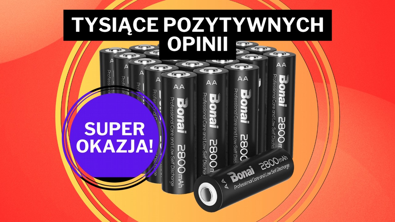 Jeden zakup i spokój na lata. 24 sztuki akumulatorków w tej cenie zrobią z Ciebie mistrza oszczędności, źródło grafiki: Bonai.