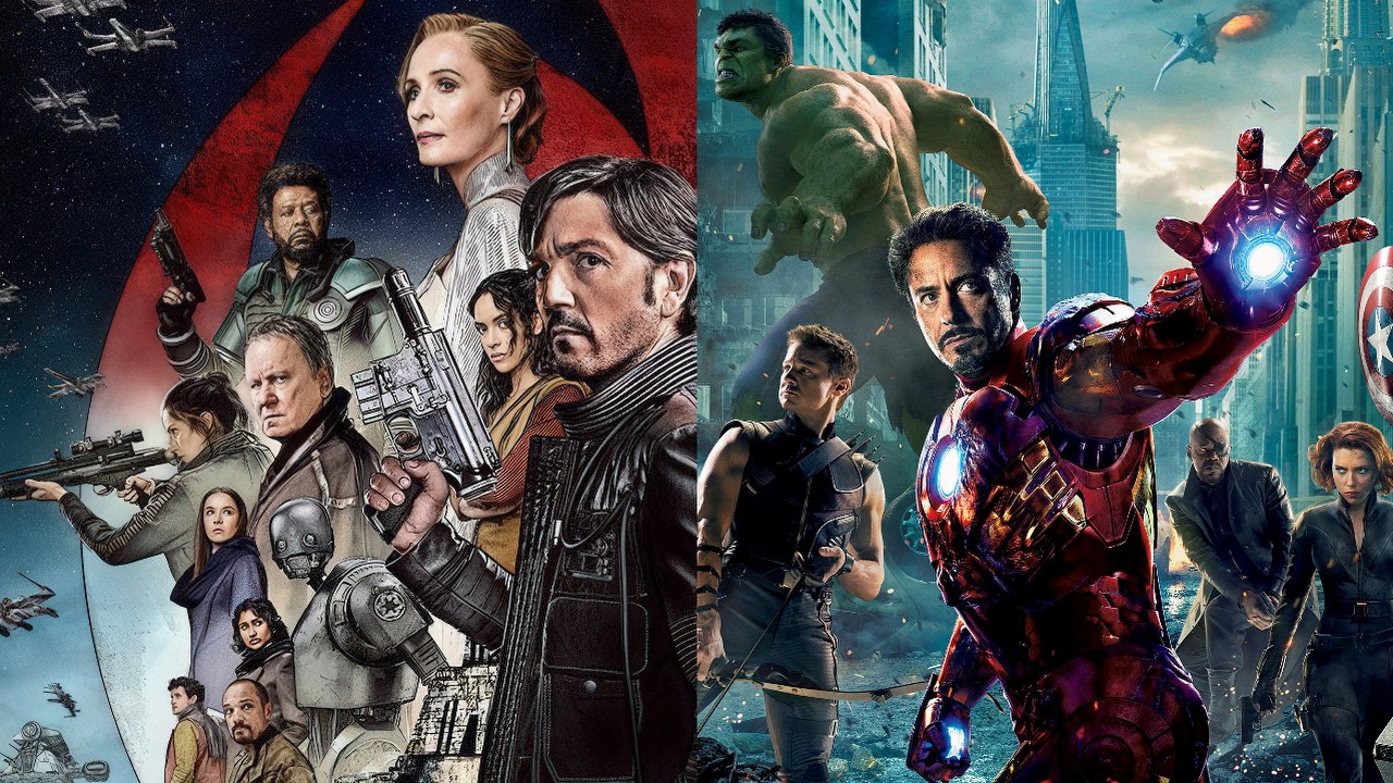 Dlaczego filmy Marvela ponoszą porażki, a Andor odniósł sukces? Tony Gilroy, twórca jednego z najlepszych seriali w historii Star Wars, ma ciekawą teorię, źródło grafiki: Andor, Tony Gilroy, Star Wars, 2025 /  Avengers, Joss Whedon, Marvel, 2012.